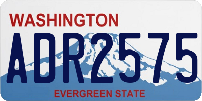 WA license plate ADR2575