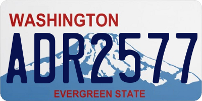 WA license plate ADR2577