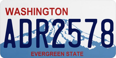 WA license plate ADR2578