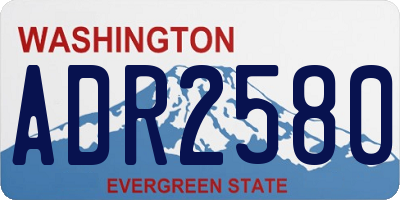 WA license plate ADR2580