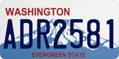WA license plate ADR2581