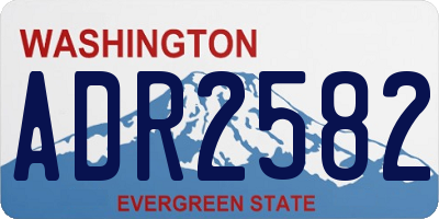 WA license plate ADR2582
