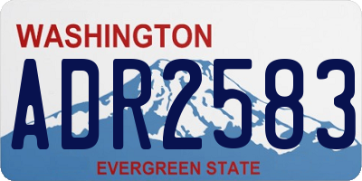 WA license plate ADR2583
