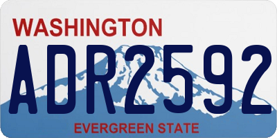 WA license plate ADR2592