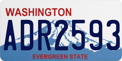WA license plate ADR2593