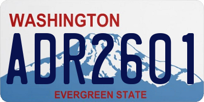 WA license plate ADR2601