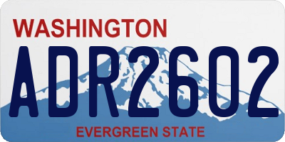 WA license plate ADR2602
