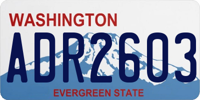 WA license plate ADR2603