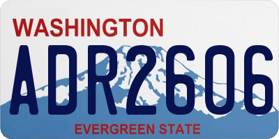 WA license plate ADR2606