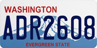 WA license plate ADR2608