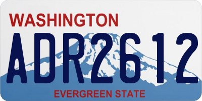 WA license plate ADR2612