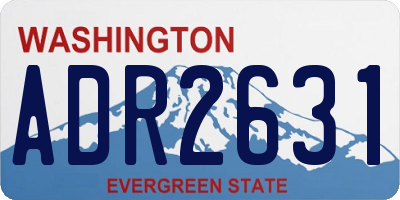 WA license plate ADR2631