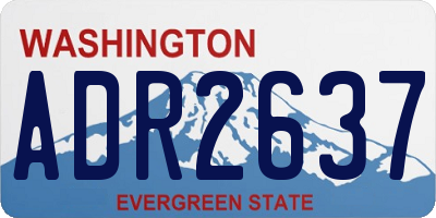 WA license plate ADR2637
