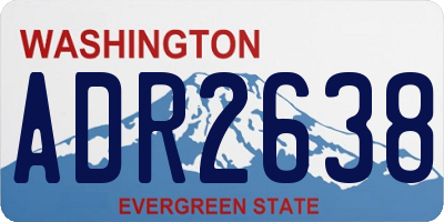 WA license plate ADR2638
