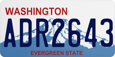 WA license plate ADR2643