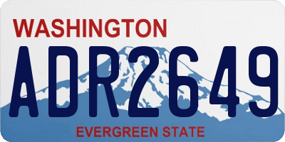 WA license plate ADR2649