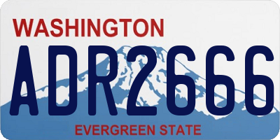 WA license plate ADR2666