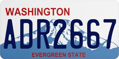 WA license plate ADR2667
