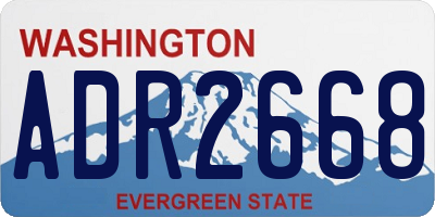 WA license plate ADR2668