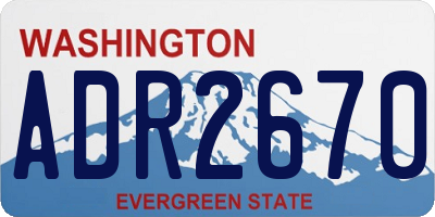 WA license plate ADR2670
