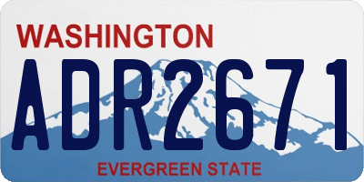 WA license plate ADR2671