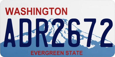 WA license plate ADR2672
