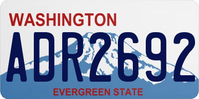WA license plate ADR2692