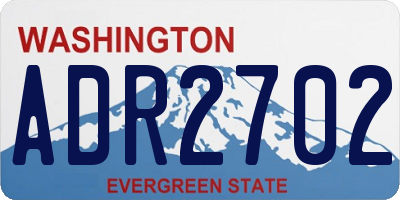WA license plate ADR2702
