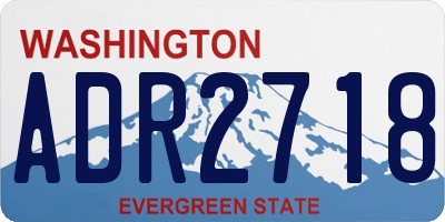 WA license plate ADR2718