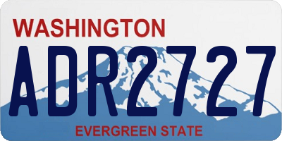WA license plate ADR2727