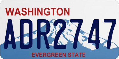 WA license plate ADR2747