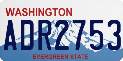 WA license plate ADR2753
