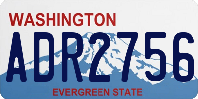 WA license plate ADR2756