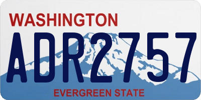 WA license plate ADR2757