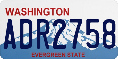 WA license plate ADR2758