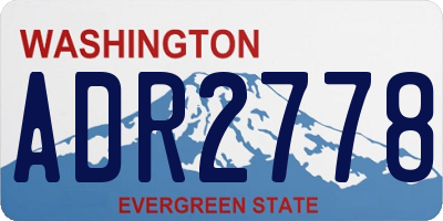 WA license plate ADR2778