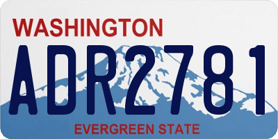 WA license plate ADR2781