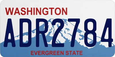 WA license plate ADR2784