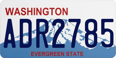 WA license plate ADR2785