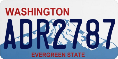 WA license plate ADR2787