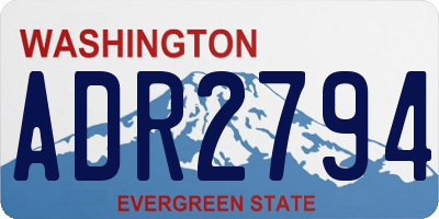 WA license plate ADR2794
