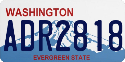WA license plate ADR2818