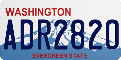 WA license plate ADR2820
