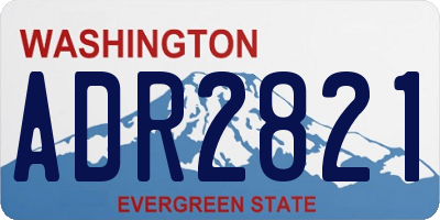 WA license plate ADR2821
