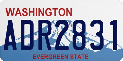 WA license plate ADR2831