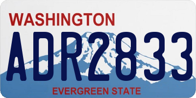 WA license plate ADR2833