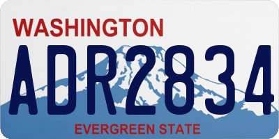 WA license plate ADR2834