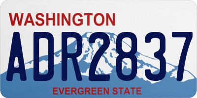 WA license plate ADR2837