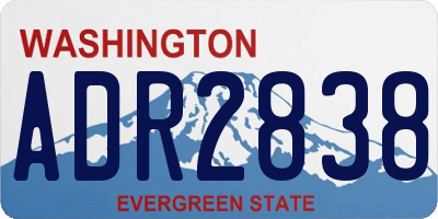WA license plate ADR2838