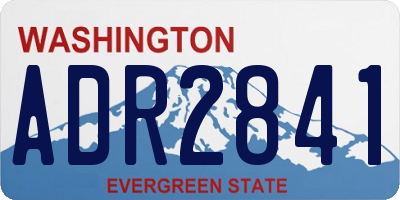WA license plate ADR2841
